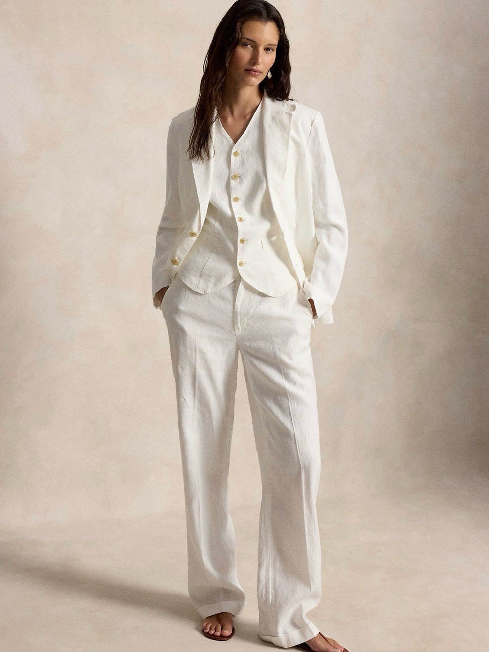 Ralph Lauren linen high-rise relaxed straight pant NWT